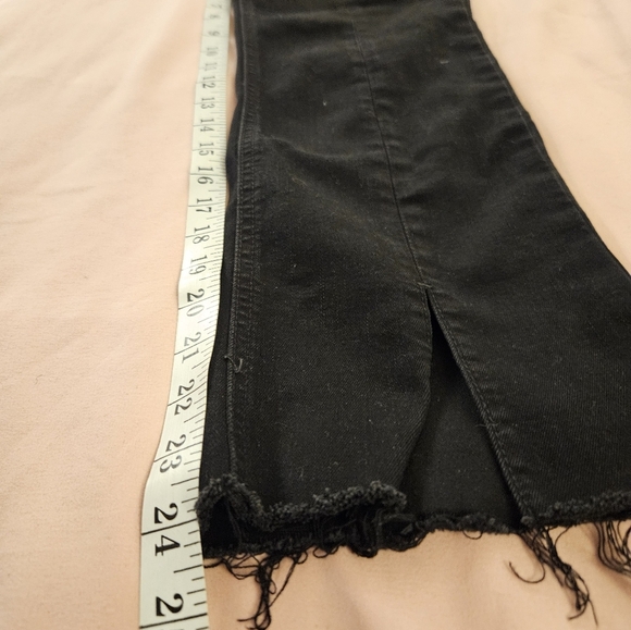 Free People Women's Black Distressed Split Hem Jeans - Picture 3 of 6